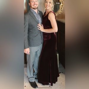 Revelry Burgundy Dawson Velvet Dress